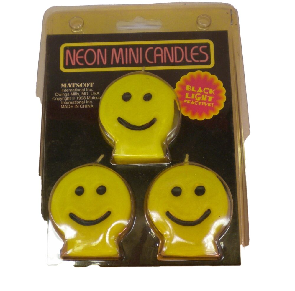 Neon Smiley Candles