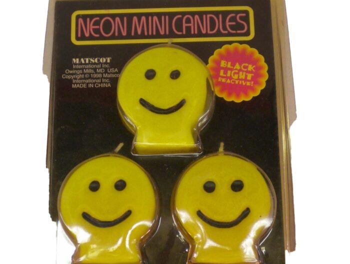 Neon Smiley Candles
