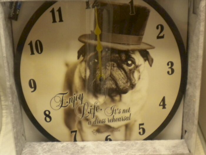Top Hat Pug Clock