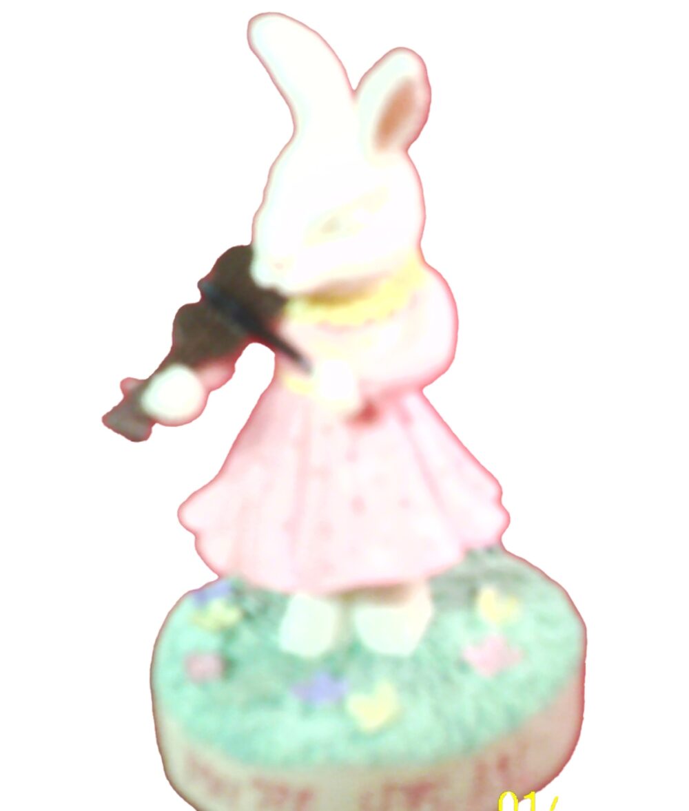 Rabbit Playing Violin Figurine