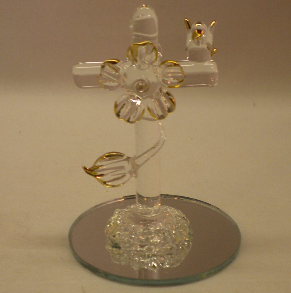 Glass Cross With Dove