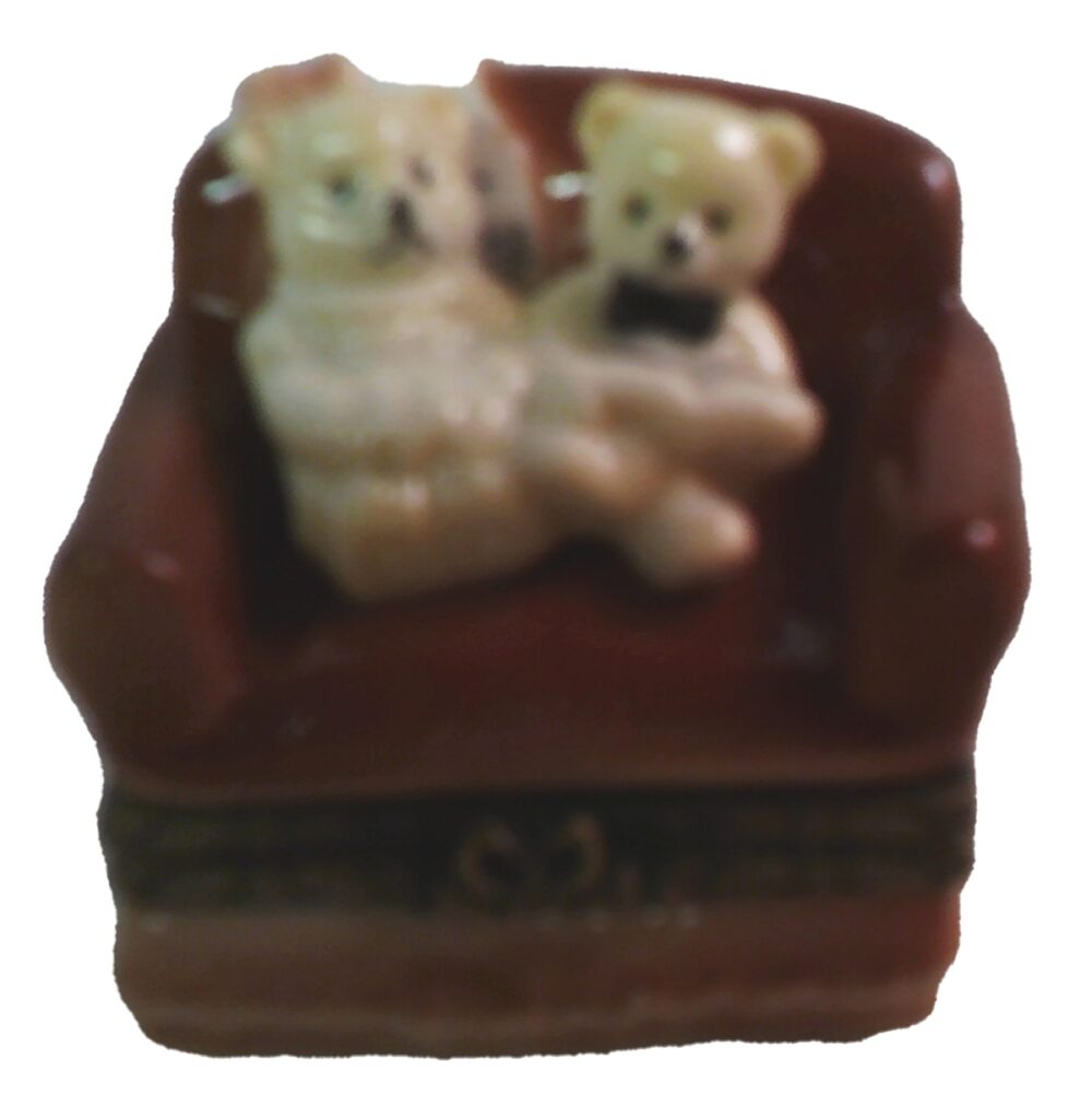 Bear Couple On Couch Trinket Box